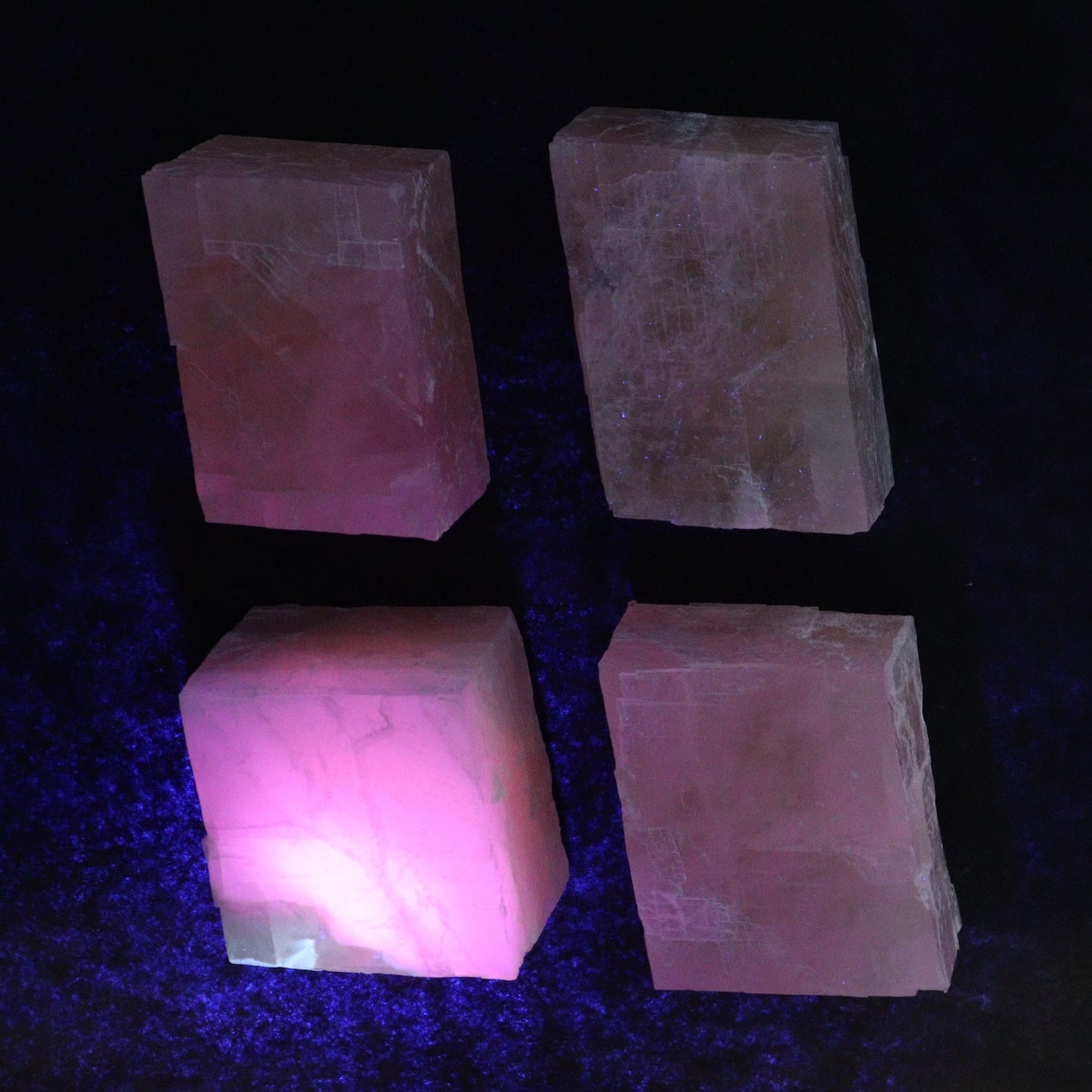 Pink Optical Calcite (Fluorescent) Set of 12 - Expert Wholesale and Supplier of Wholesale Crystals & Bulk Gemstones, ["Calcite","Mexico","Optical Calcite"]