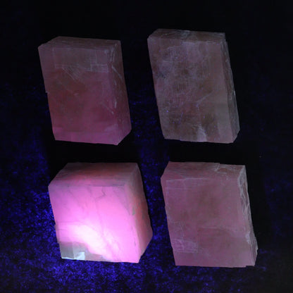 Pink Optical Calcite (Fluorescent) Set of 12 - Expert Wholesale and Supplier of Wholesale Crystals & Bulk Gemstones, ["Calcite","Mexico","Optical Calcite"]