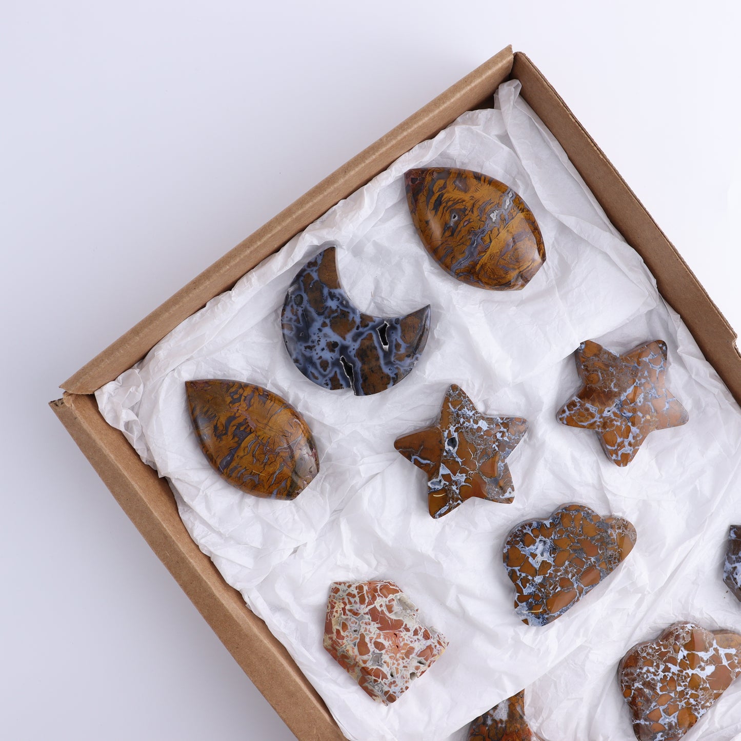 Brecciated Jasper Moons, Stars, Towers, Clouds, and Flames Set of 10 - Expert Wholesale and Supplier of Wholesale Crystals & Bulk Gemstones, ["Brecciated Jasper","Clouds","flames","Indonesia","moons","stars","Towers"]