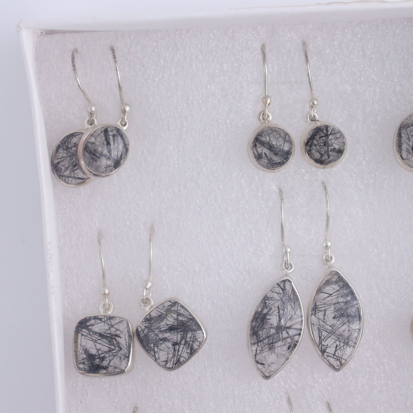 Rutilated Quartz Earrings Pairs of 9 - Expert Wholesale and Supplier of Wholesale Crystals & Bulk Gemstones, ["close_50","earrings","India","Rutilated Quartz","sterling silver"]