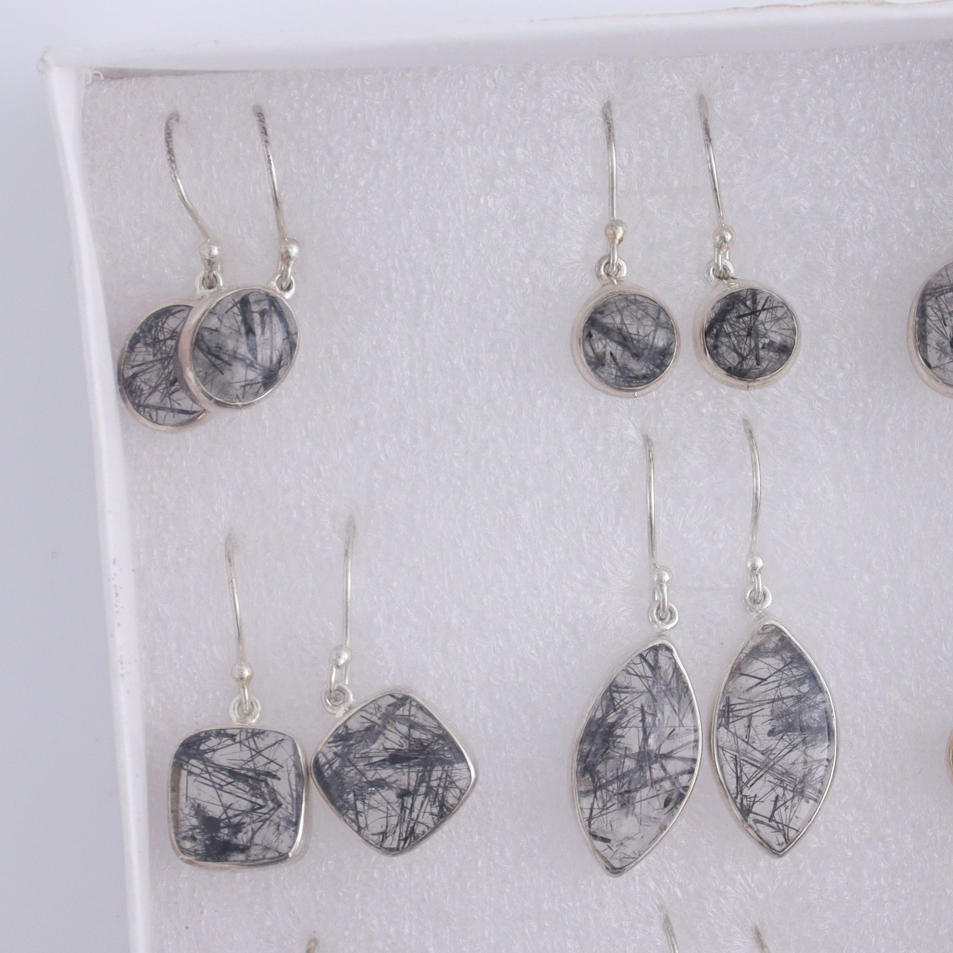 Rutilated Quartz Earrings Pairs of 9 - Expert Wholesale and Supplier of Wholesale Crystals & Bulk Gemstones, ["close_50","earrings","India","Rutilated Quartz","sterling silver"]
