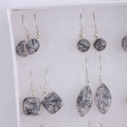 Rutilated Quartz Earrings Pairs of 9 - Expert Wholesale and Supplier of Wholesale Crystals & Bulk Gemstones, ["close_50","earrings","India","Rutilated Quartz","sterling silver"]