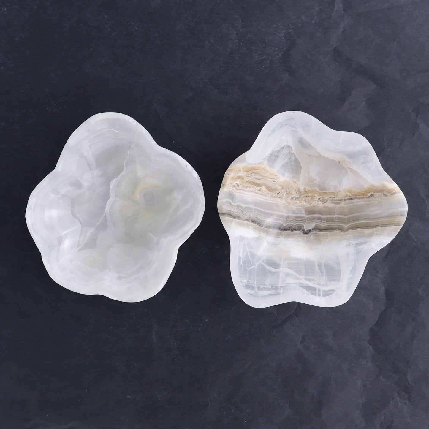 One Mexican Onyx/Calcite White & Grey Irregular Bowl - Expert Wholesale and Supplier of Wholesale Crystals & Bulk Gemstones, ["bowl","Bowls","Calcite","Catalog Onyx","Decorative Dish","Mexico","onyx"]