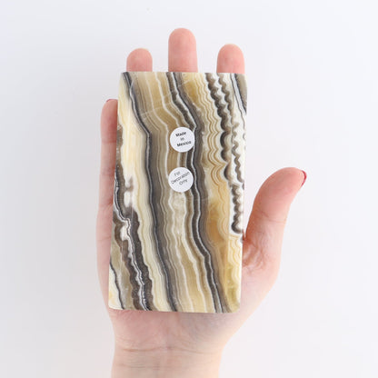 One Mexican Onyx/Calcite Black & Yellow Zebra Rectangle Dish