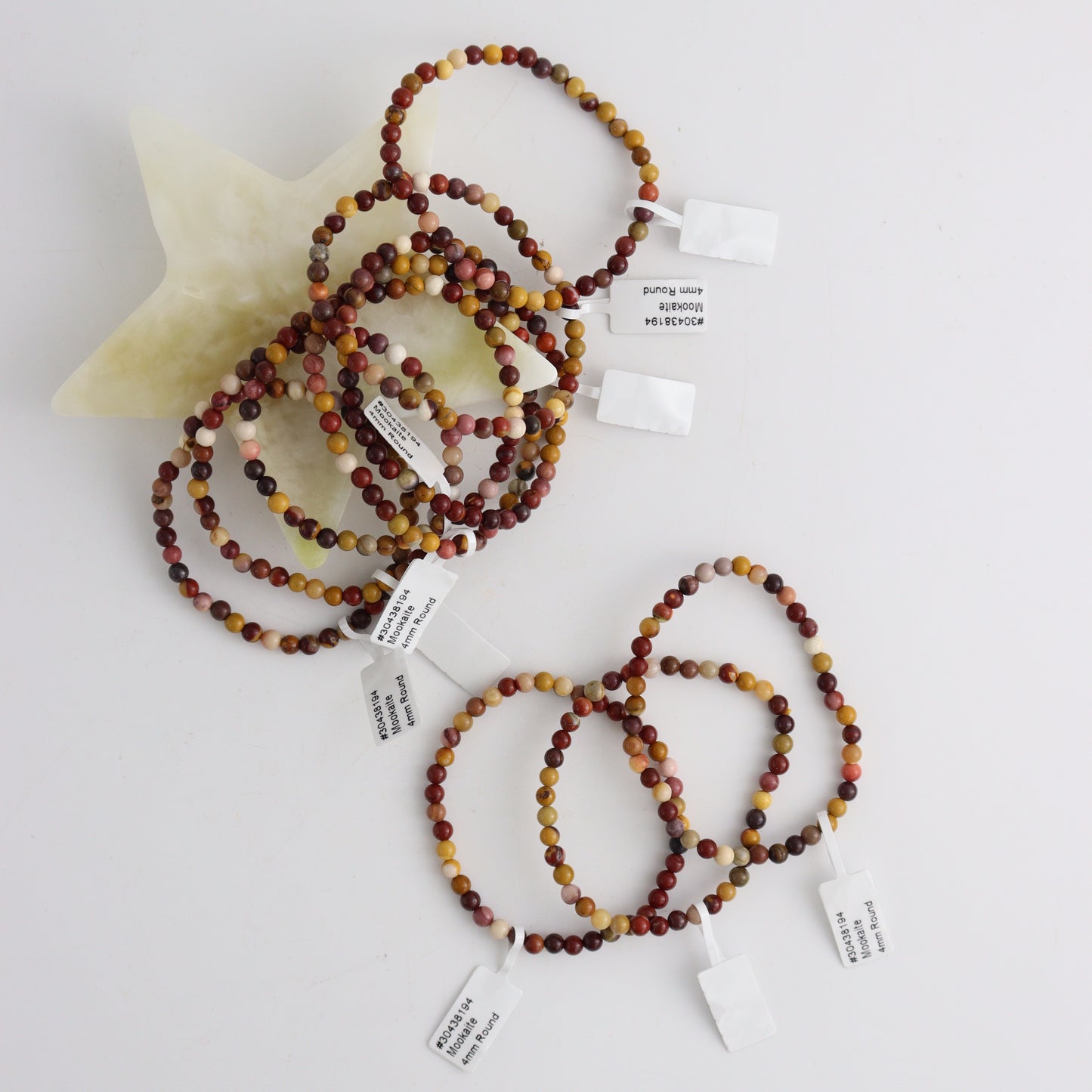 Mookaite Bracelet 4mm Set of 10 - Expert Wholesale and Supplier of Wholesale Crystals & Bulk Gemstones, ["bracelets","China","Jewelry","Mookite"]