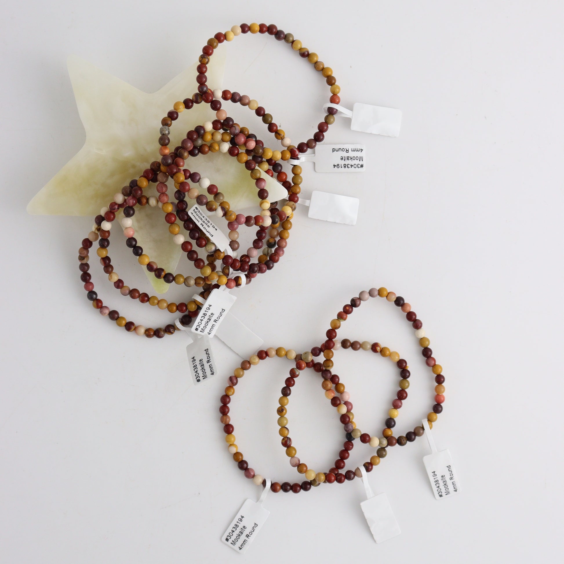 Mookaite Bracelet 4mm Set of 10 - Expert Wholesale and Supplier of Wholesale Crystals & Bulk Gemstones, ["bracelets","China","Jewelry","Mookite"]