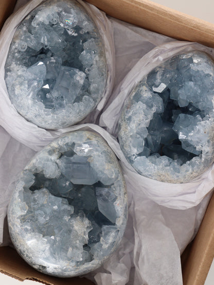 Celestite Eggs Set of 3 - Expert Wholesale and Supplier of Wholesale Crystals & Bulk Gemstones, []