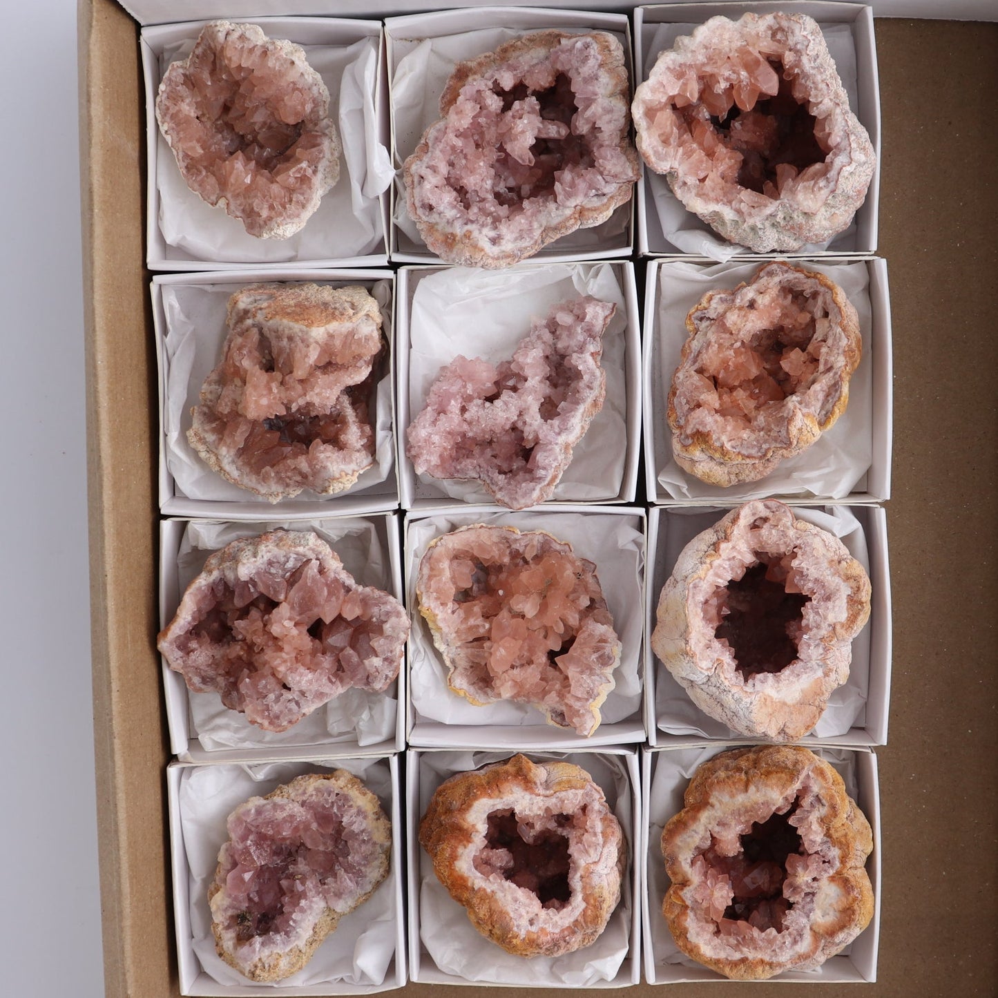 Pink Amethyst Clusters Set of 12