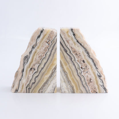 One Pair of Mexican Onyx/Calcite Pink & Yellow Rough Bookend - Expert Wholesale and Supplier of Wholesale Crystals & Bulk Gemstones, ["Bookends","Calcite","Catalog Onyx","Mexico","onyx"]