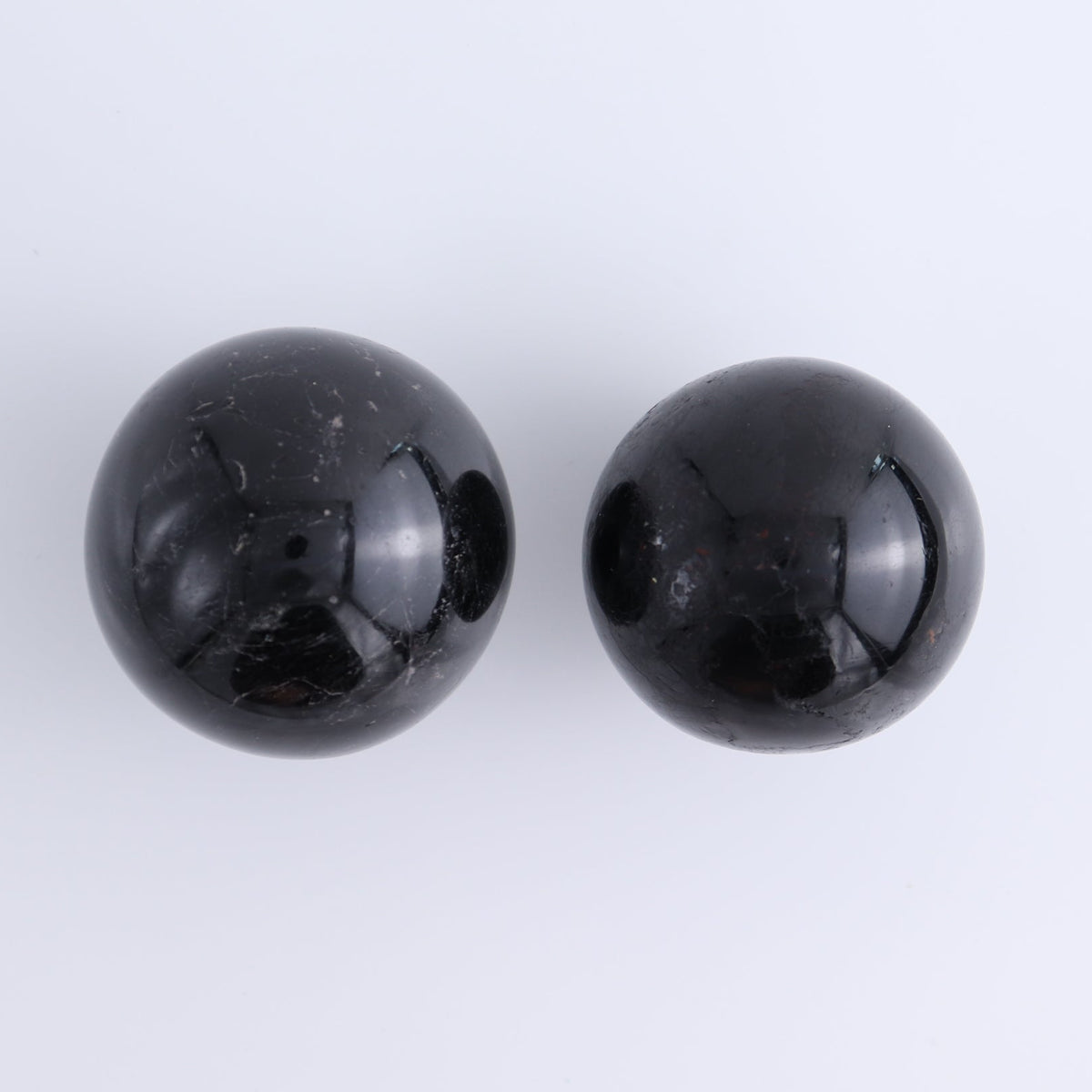 Black Tourmaline Spheres Set of 4