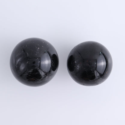 Black Tourmaline Spheres Set of 4