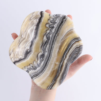 One Mexican Onyx/Calcite Yellow & Black Zebra Irregular Bowl - Expert Wholesale and Supplier of Wholesale Crystals & Bulk Gemstones, ["bowl","Bowls","Calcite","Catalog Onyx","Decorative Dish","Mexico","onyx"]