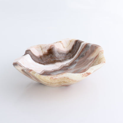 One Small Bowl Mexican Onyx/Calcite Honey & Pink