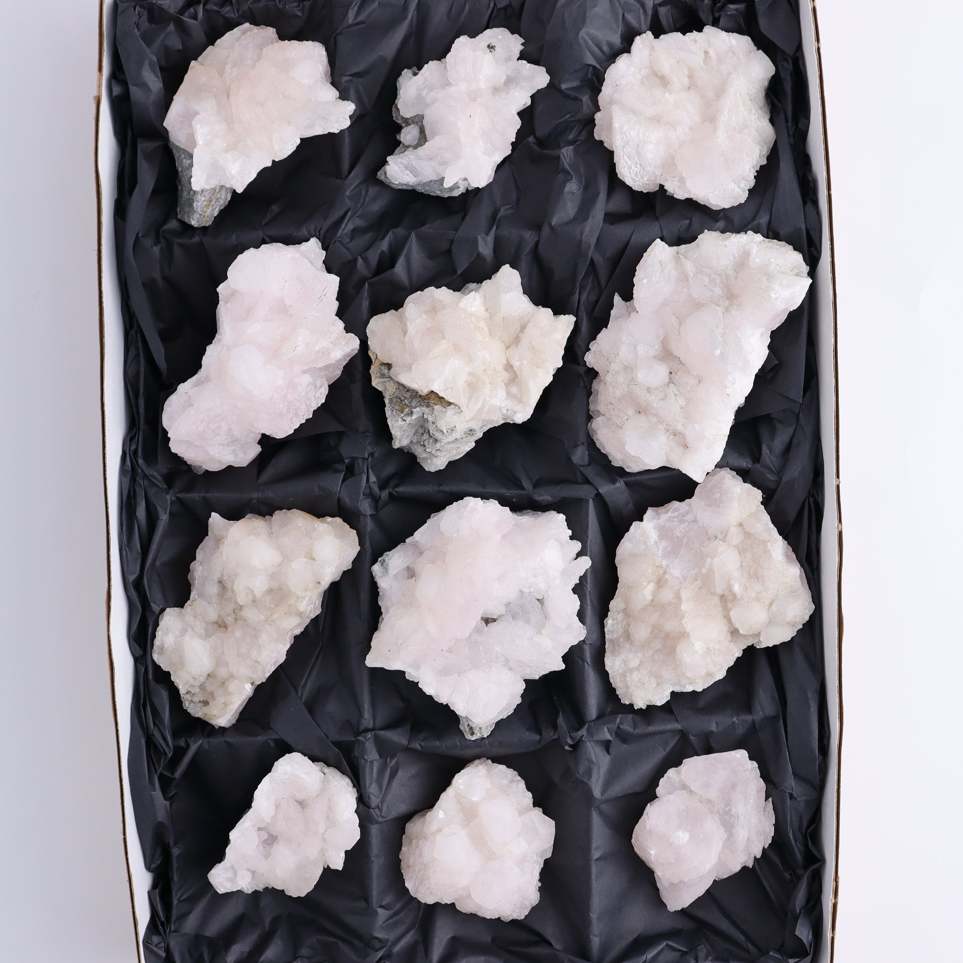 Mangano Calcite Set of 12 - Expert Wholesale and Supplier of Wholesale Crystals & Bulk Gemstones, ["Calcite","China","Freeform","Freeforms"]