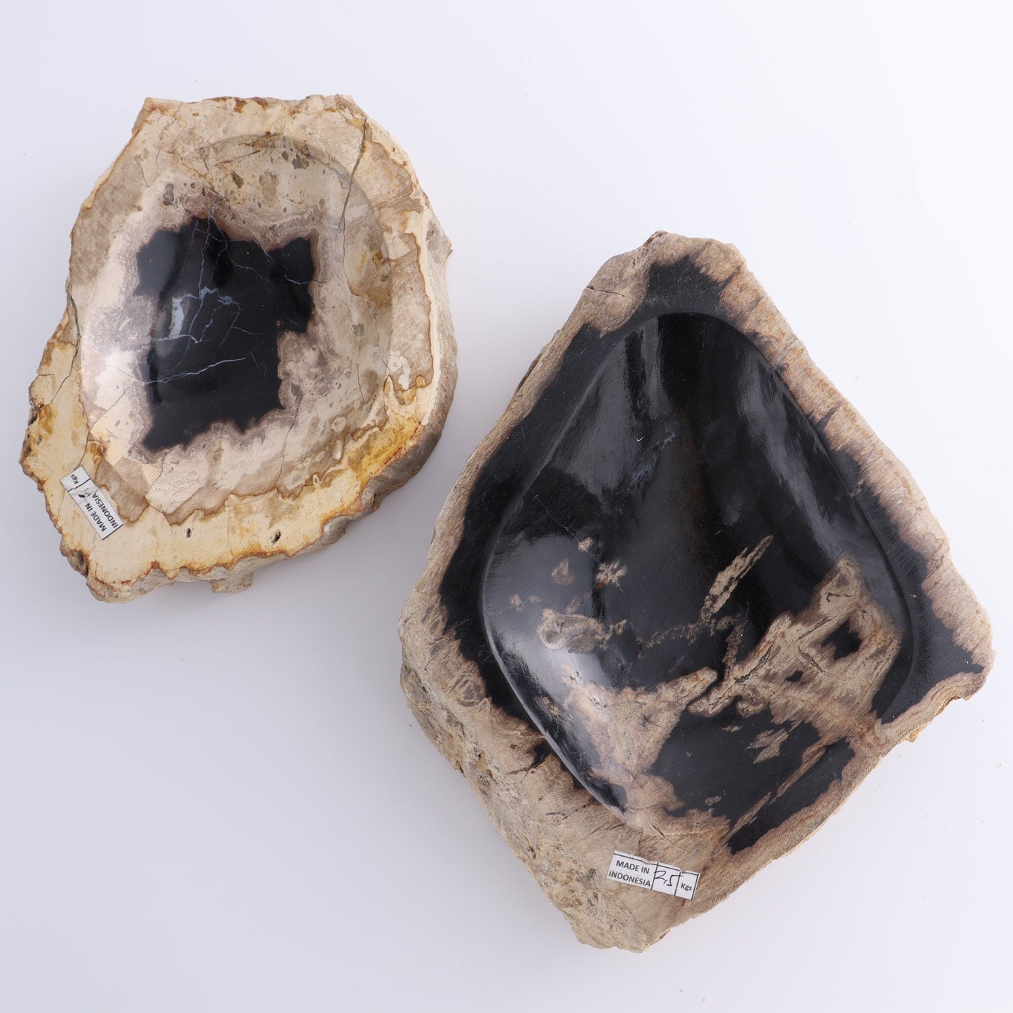 Petrified Wood Bowls Set of 2 - Expert Wholesale and Supplier of Wholesale Crystals & Bulk Gemstones, ["Bowls","Indonesia","Petrified Wood"]