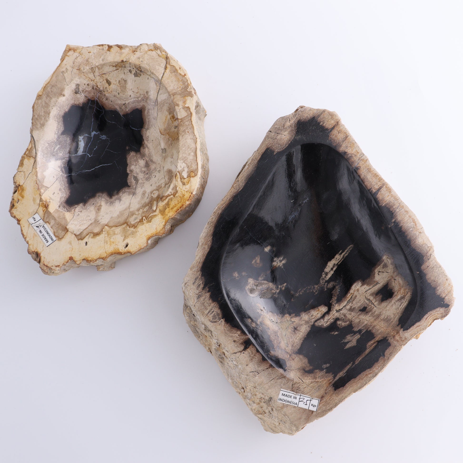 Petrified Wood Bowls Set of 2 - Expert Wholesale and Supplier of Wholesale Crystals & Bulk Gemstones, ["Bowls","Indonesia","Petrified Wood"]