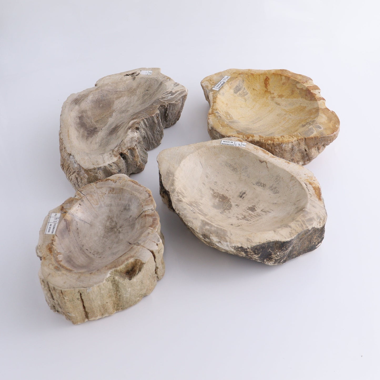 Petrified Wood Bowls Set of 4 - Expert Wholesale and Supplier of Wholesale Crystals & Bulk Gemstones, ["Bowls","Indonesia","Petrified Wood"]