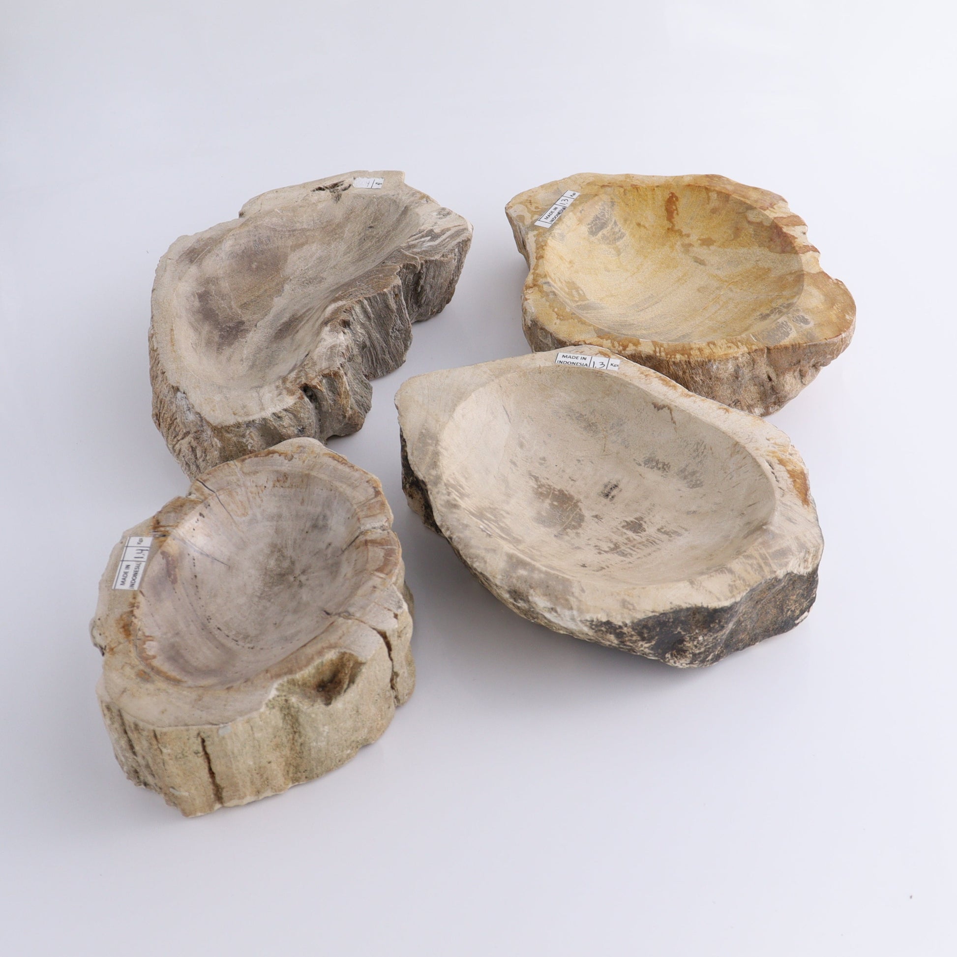 Petrified Wood Bowls Set of 4 - Expert Wholesale and Supplier of Wholesale Crystals & Bulk Gemstones, ["Bowls","Indonesia","Petrified Wood"]