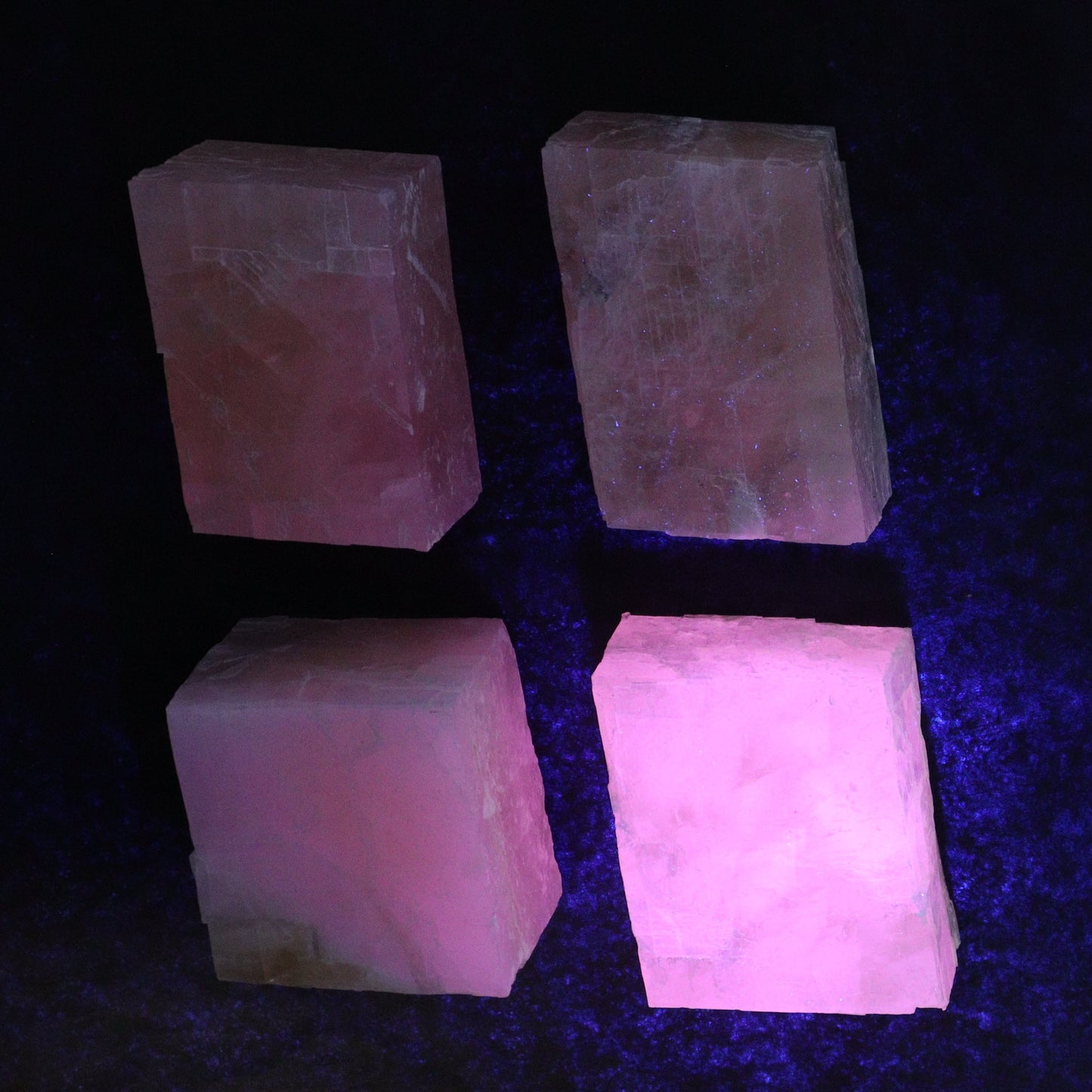 Pink Optical Calcite (Fluorescent) Set of 12 - Expert Wholesale and Supplier of Wholesale Crystals & Bulk Gemstones, ["Calcite","Mexico","Optical Calcite"]