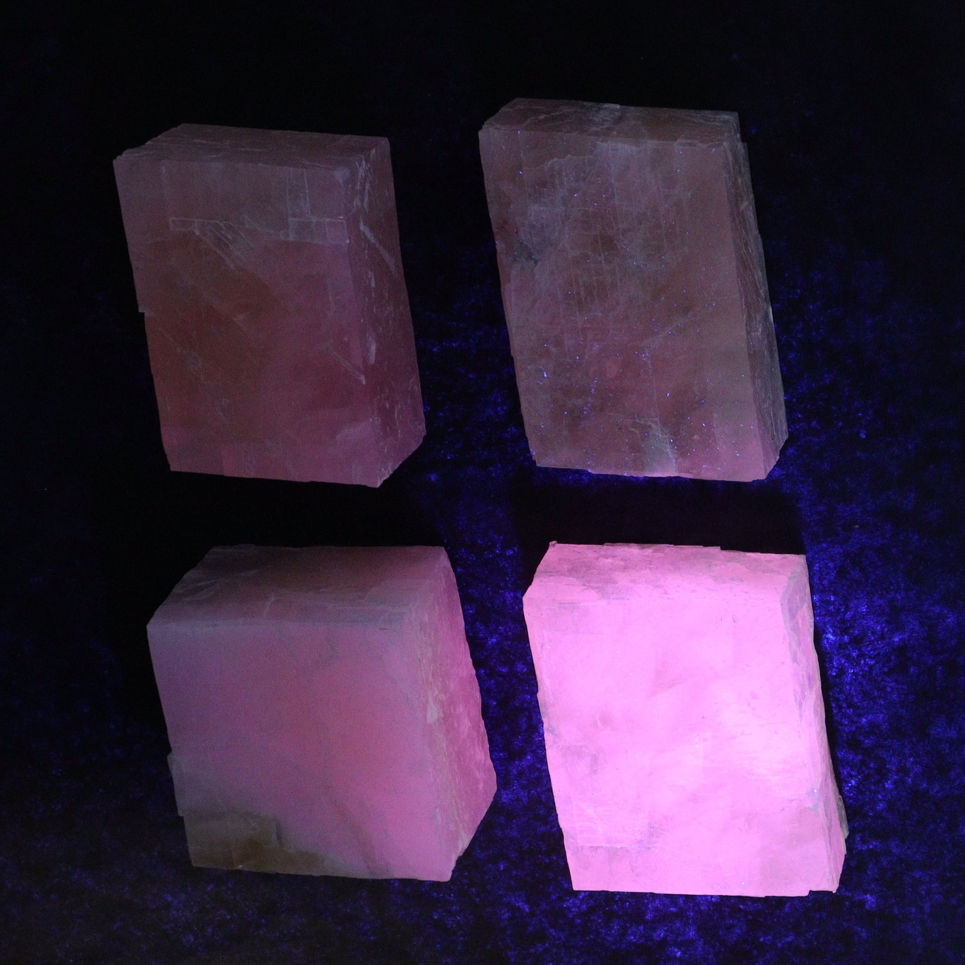 Pink Optical Calcite (Fluorescent) Set of 12 - Expert Wholesale and Supplier of Wholesale Crystals & Bulk Gemstones, ["Calcite","Mexico","Optical Calcite"]