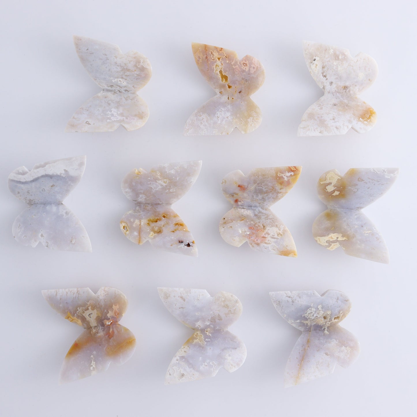One White Fire Chalcedony Butterfly - Expert Wholesale and Supplier of Wholesale Crystals & Bulk Gemstones, ["Agate","Butterflies","Butterfly","White Fire Agate"]