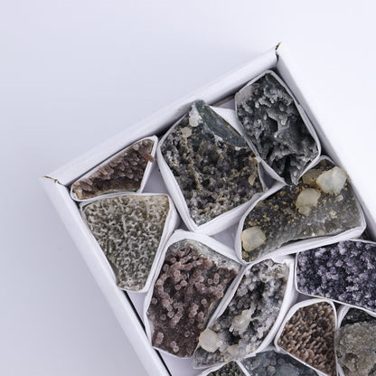 Uruguay Amethyst Clusters with Formations Flat of 13 - Expert Wholesale and Supplier of Wholesale Crystals & Bulk Gemstones, ["Amethyst","Calcite","Clusters","Formations","Uruguay"]