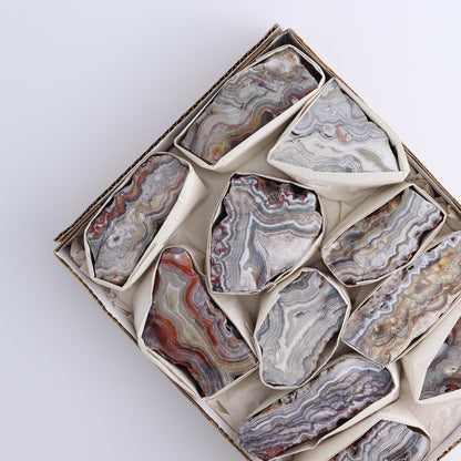 Crazy Lace Agate Flat of 11