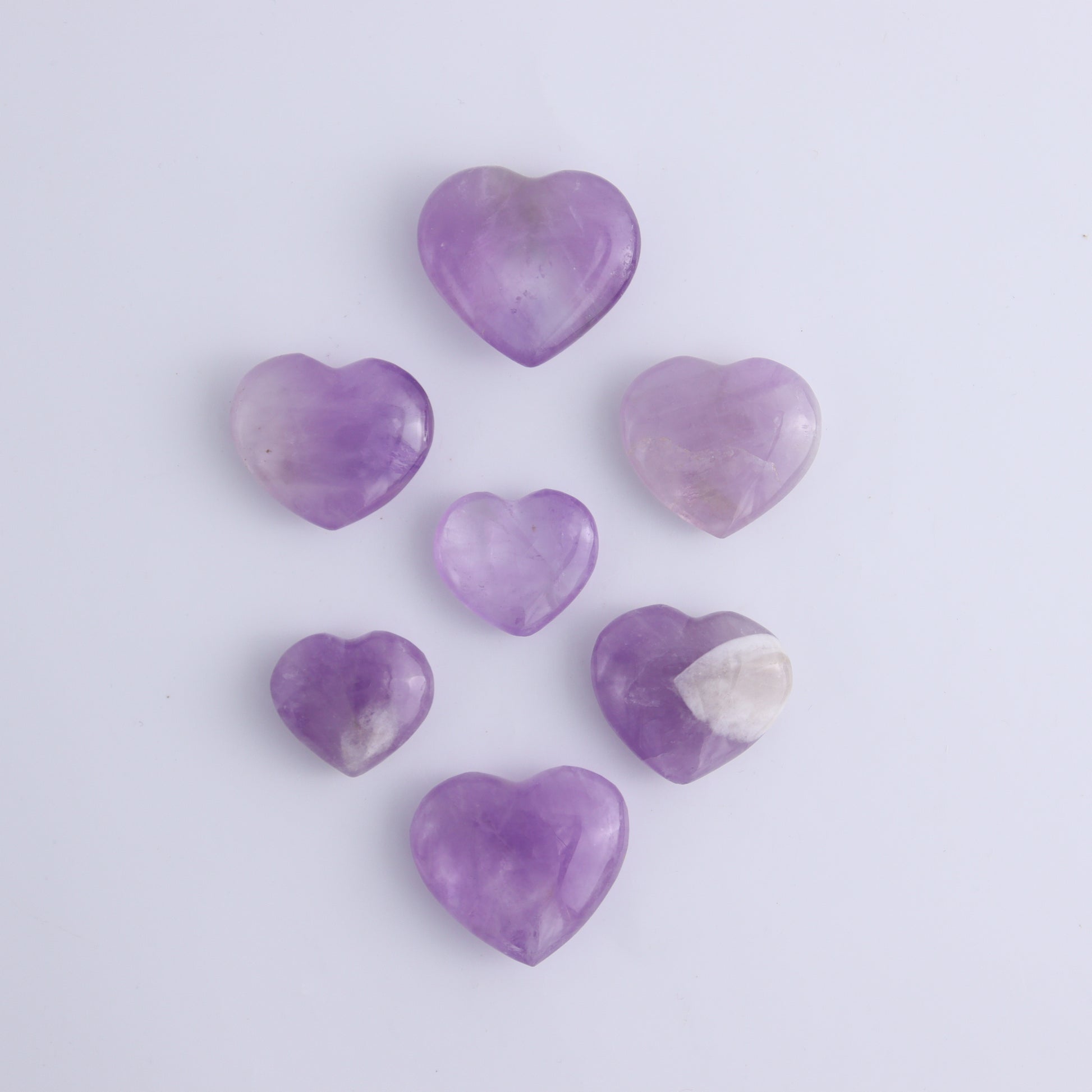 Amethyst Hearts Set of 20 Pieces - Expert Wholesale and Supplier of Wholesale Crystals & Bulk Gemstones, ["Amethyst","Hearts"]