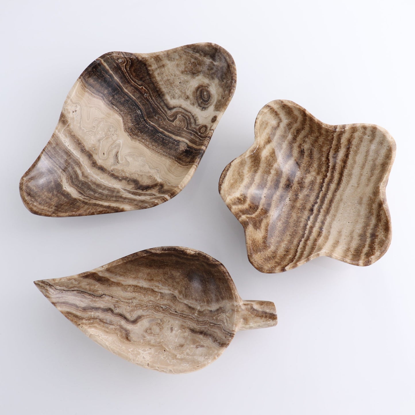 Mexican Onyx/Calcite Chocolate Bowls Set of 3