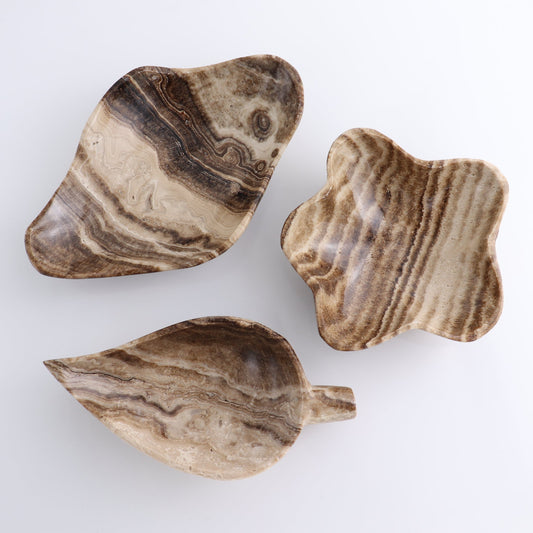Mexican Onyx/Calcite Chocolate Bowls Set of 3