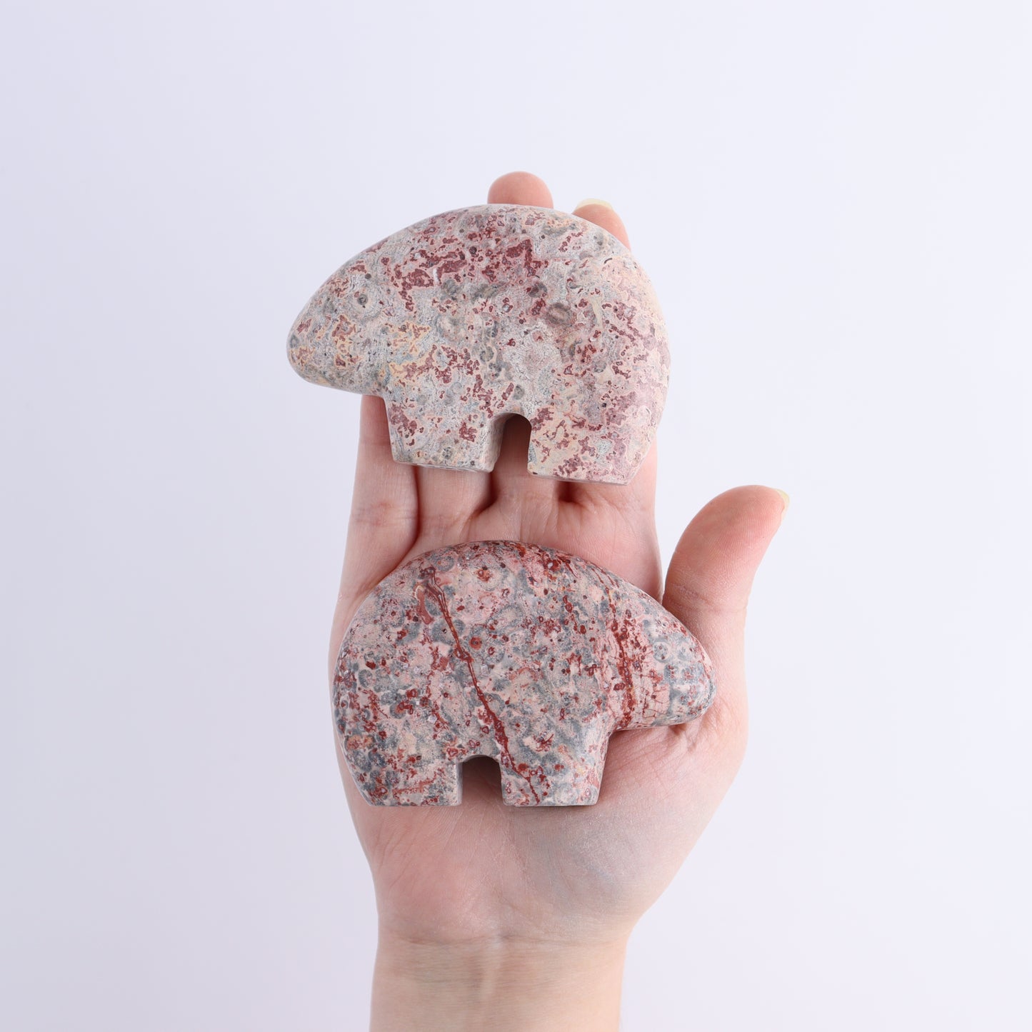 Leopardskin Jasper Bears Set of 6 - Expert Wholesale and Supplier of Wholesale Crystals & Bulk Gemstones, ["Bears","close_30","jasper","leopard skin jasper","Mexico"]