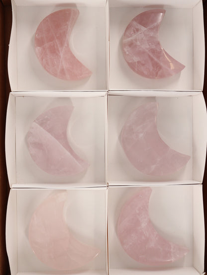 Rose Quartz Moons Set of 6 - Expert Wholesale and Supplier of Wholesale Crystals & Bulk Gemstones, []
