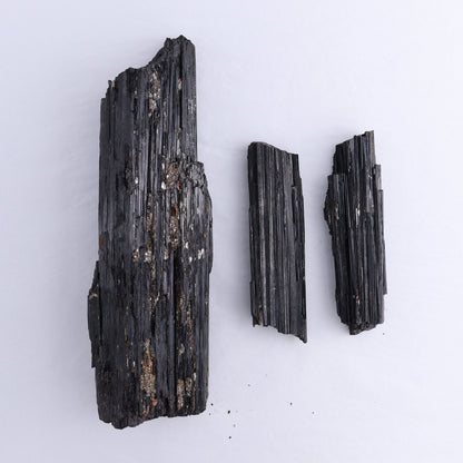Black Tourmaline Log Set of 3 - Expert Wholesale and Supplier of Wholesale Crystals & Bulk Gemstones, ["Black Tourmaline","logs","Madagascar","Rough","Tourmaline"]