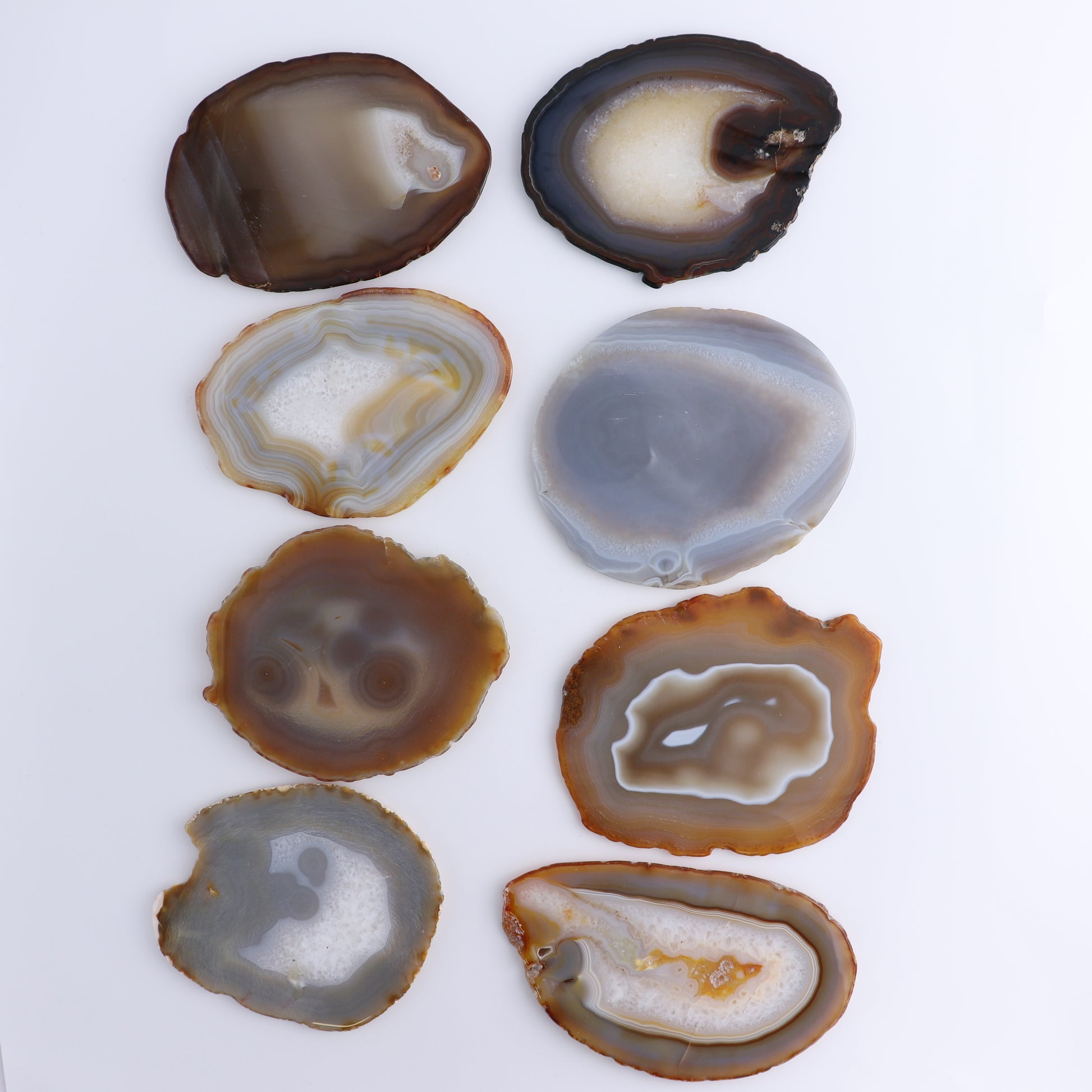 Agate Slices Set of 8 - Expert Wholesale and Supplier of Wholesale Crystals & Bulk Gemstones, ["Agate","Slices and Slabs"]