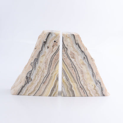 One Pair of Mexican Onyx/Calcite Pink & Yellow Rough Bookend - Expert Wholesale and Supplier of Wholesale Crystals & Bulk Gemstones, ["Bookends","Calcite","Catalog Onyx","Mexico","onyx"]
