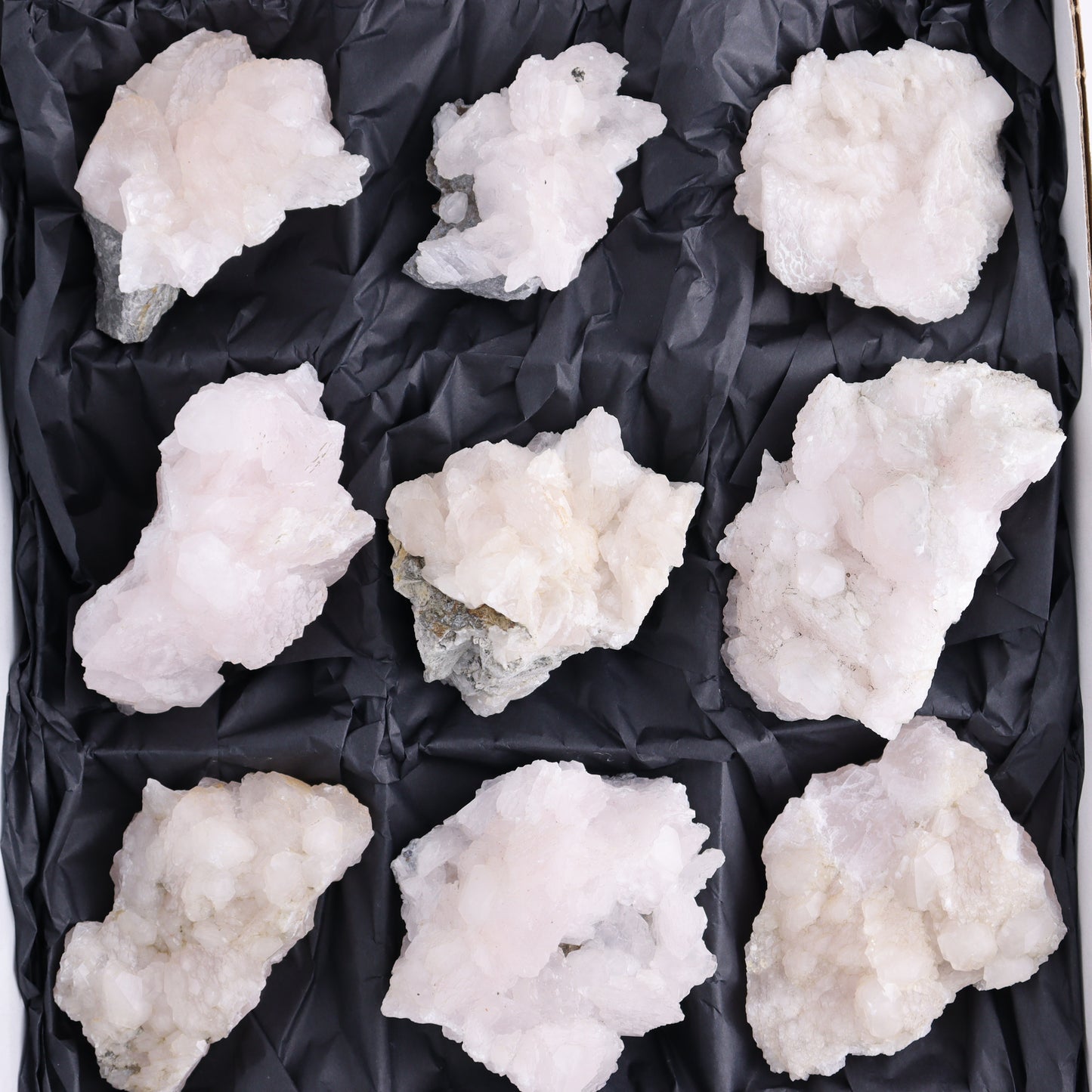 Mangano Calcite Set of 12 - Expert Wholesale and Supplier of Wholesale Crystals & Bulk Gemstones, ["Calcite","China","Freeform","Freeforms"]