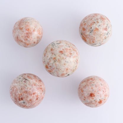 Sunstone Spheres Set of 5 - Expert Wholesale and Supplier of Wholesale Crystals & Bulk Gemstones, ["Spheres","Sunstone"]