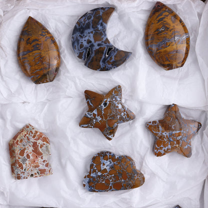 Brecciated Jasper Moons, Stars, Towers, Clouds, and Flames Set of 10 - Expert Wholesale and Supplier of Wholesale Crystals & Bulk Gemstones, ["Brecciated Jasper","Clouds","flames","Indonesia","moons","stars","Towers"]