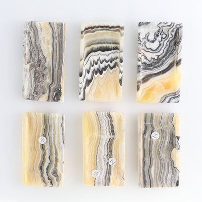 One Mexican Onyx/Calcite Black & Yellow Zebra Rectangle Dish