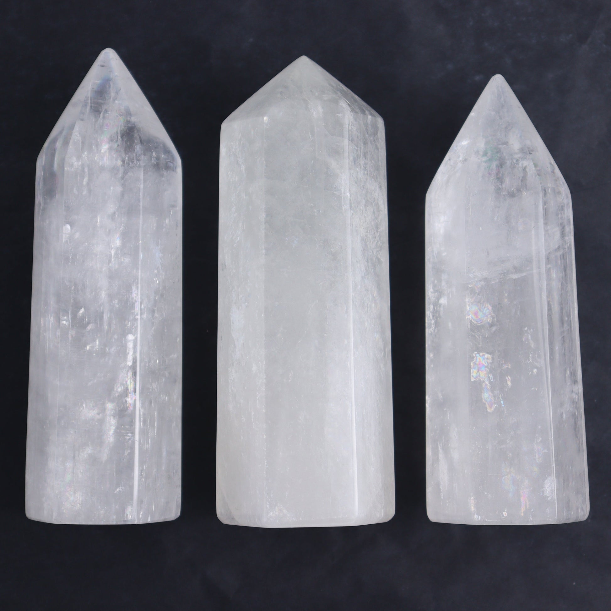 Optical Calcite Towers Set of 3 - Expert Wholesale and Supplier of Wholesale Crystals & Bulk Gemstones, ["Calcite","close_50","Madagascar","Towers"]