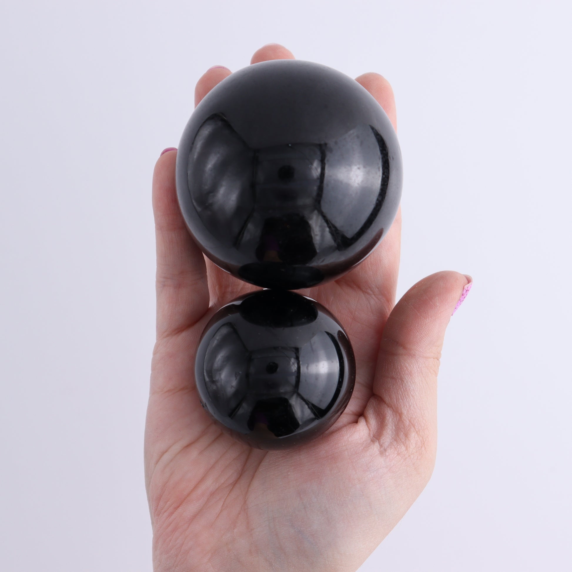 Black Tourmaline Spheres Set of 6 - Expert Wholesale and Supplier of Wholesale Crystals & Bulk Gemstones, ["Black Tourmaline","Spheres","Tourmaline"]