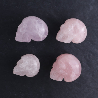 Rose Quartz Skulls Set of 4