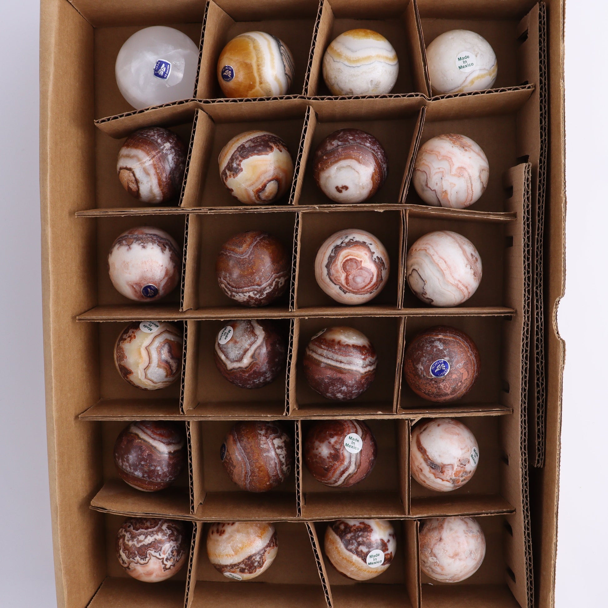 Onyx Spheres Set of 24 - Expert Wholesale and Supplier of Wholesale Crystals & Bulk Gemstones, ["Mexico","onyx","Spheres"]