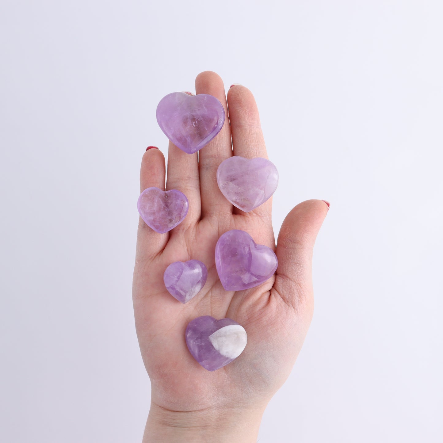 Amethyst Hearts Set of 20 Pieces - Expert Wholesale and Supplier of Wholesale Crystals & Bulk Gemstones, ["Amethyst","Hearts"]