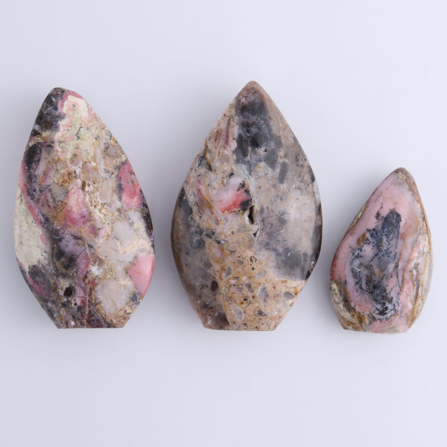 Pink Opal Flames Set of 15 - Expert Wholesale and Supplier of Wholesale Crystals & Bulk Gemstones, ["flames","Peru","Pink Opal"]