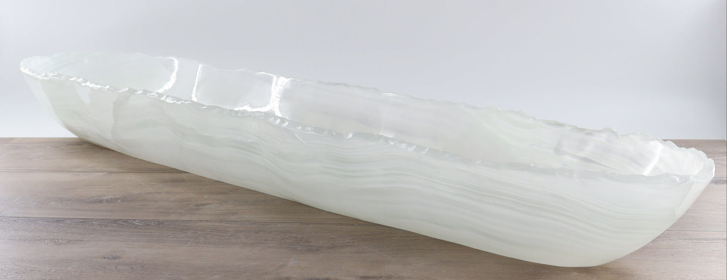 Mexican Onyx/Calcite Canoe Bowl