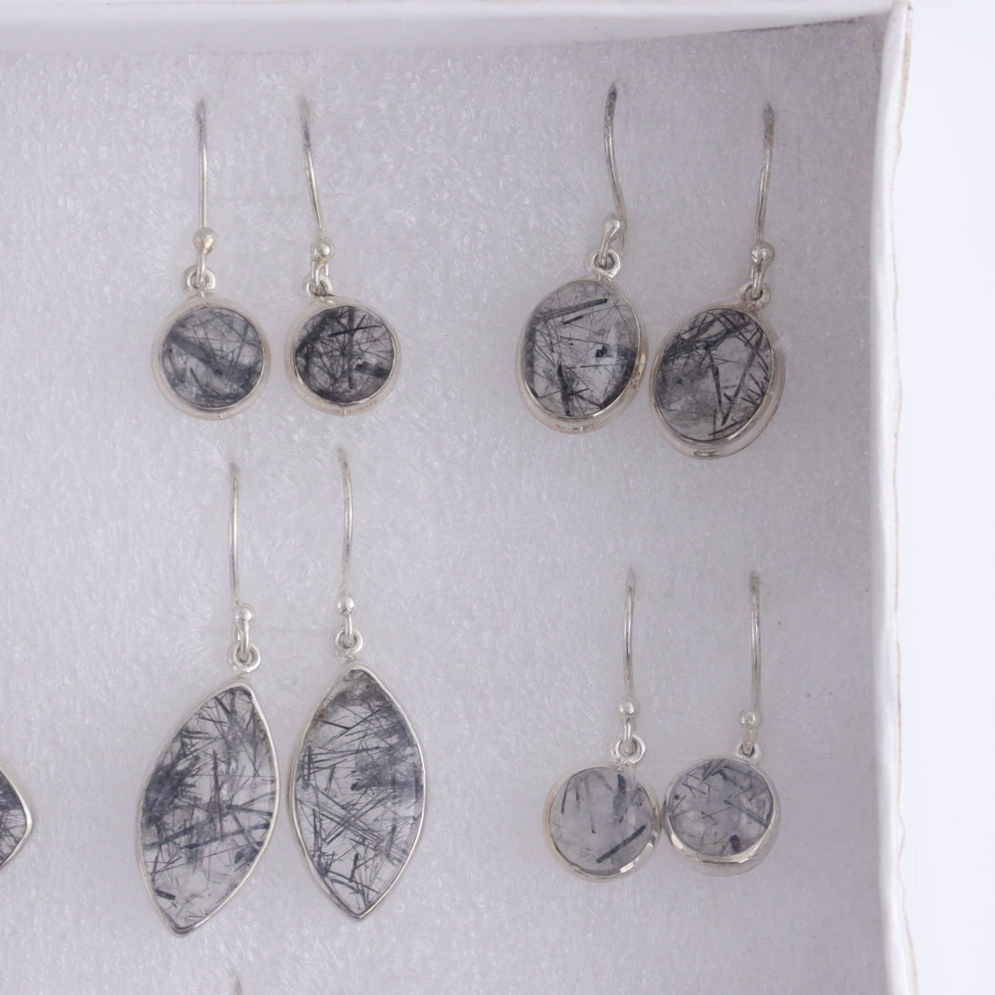 Rutilated Quartz Earrings Pairs of 9 - Expert Wholesale and Supplier of Wholesale Crystals & Bulk Gemstones, ["close_50","earrings","India","Rutilated Quartz","sterling silver"]