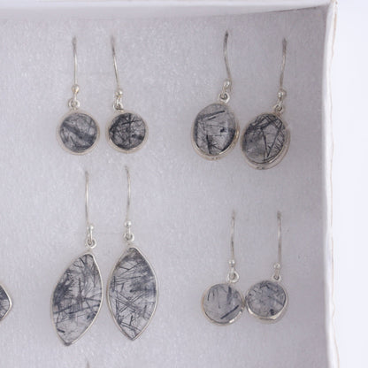 Rutilated Quartz Earrings Pairs of 9 - Expert Wholesale and Supplier of Wholesale Crystals & Bulk Gemstones, ["close_50","earrings","India","Rutilated Quartz","sterling silver"]