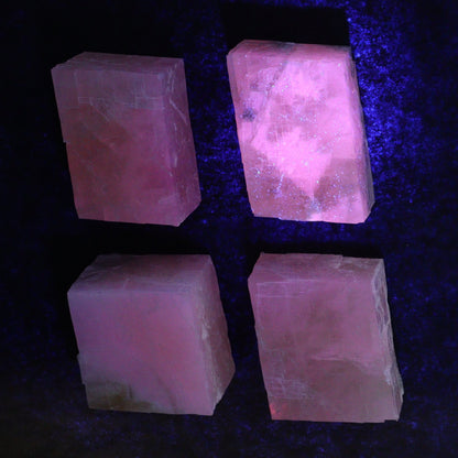 Pink Optical Calcite (Fluorescent) Set of 12 - Expert Wholesale and Supplier of Wholesale Crystals & Bulk Gemstones, ["Calcite","Mexico","Optical Calcite"]