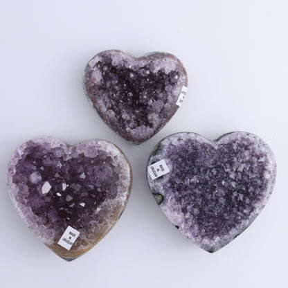 Uruguay Amethyst Hearts Set of 6 - Expert Wholesale and Supplier of Wholesale Crystals & Bulk Gemstones, ["Amethyst","Hearts","Uruguay"]
